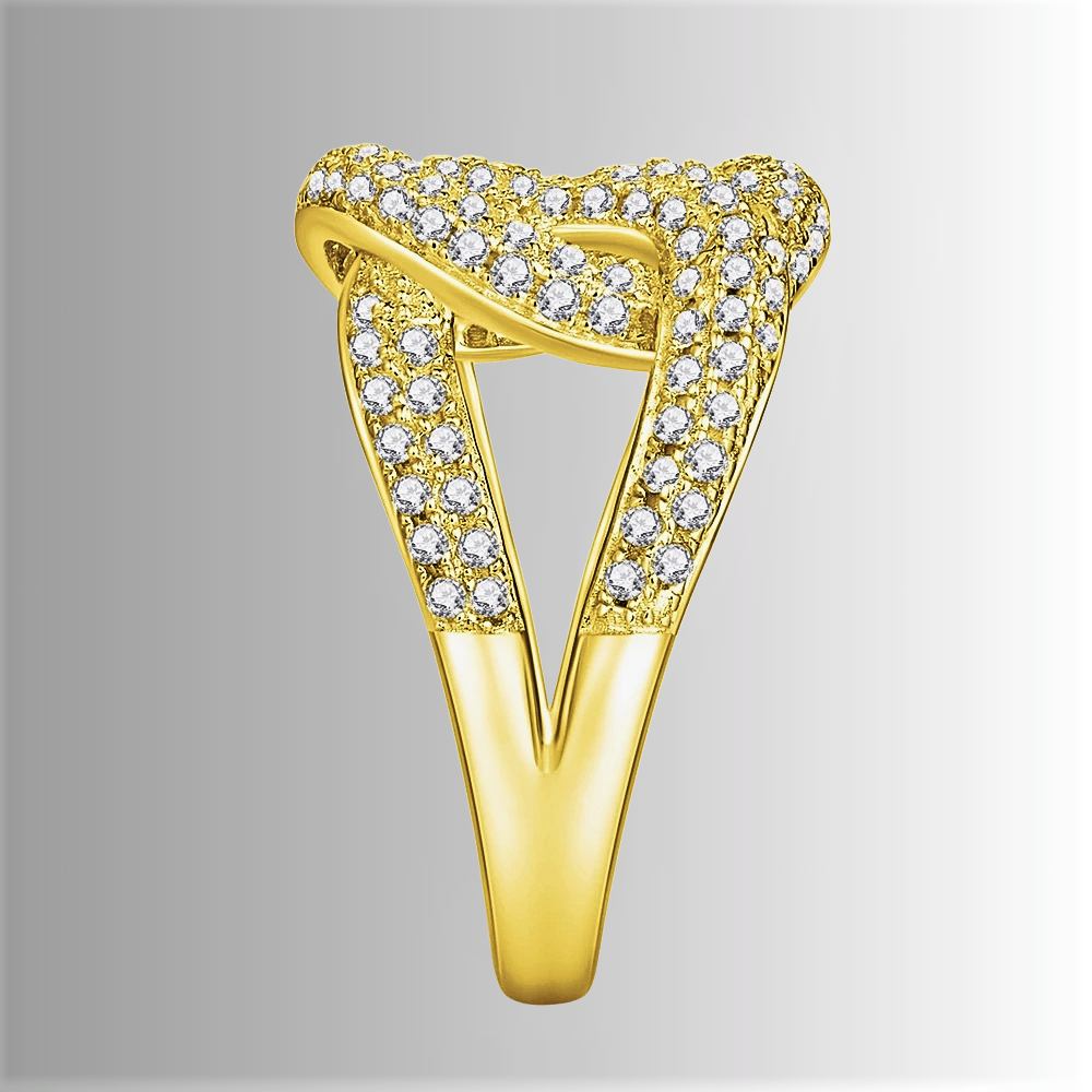 Anello a Maglia Ovale Rigida con Moissanite D Color Certificata