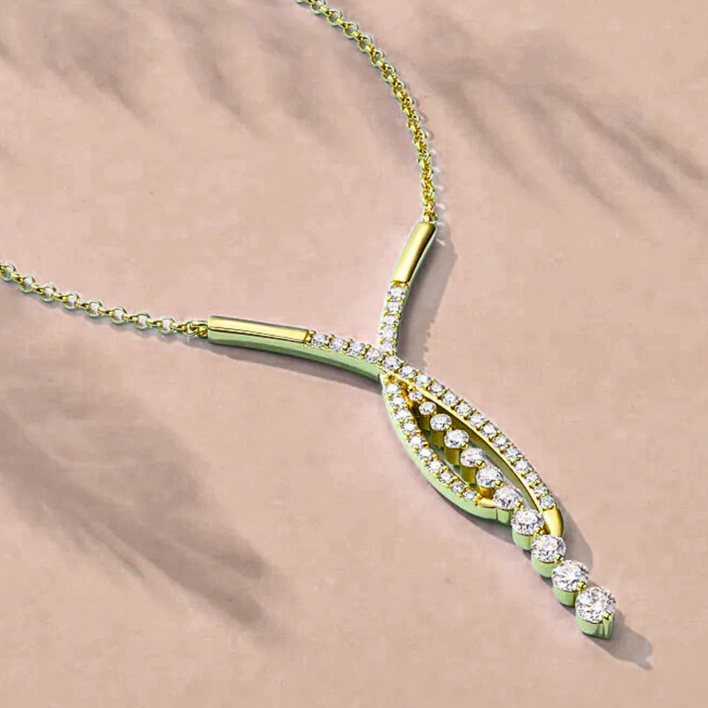 Collana con Pendente in Moissanite per ct 1,23