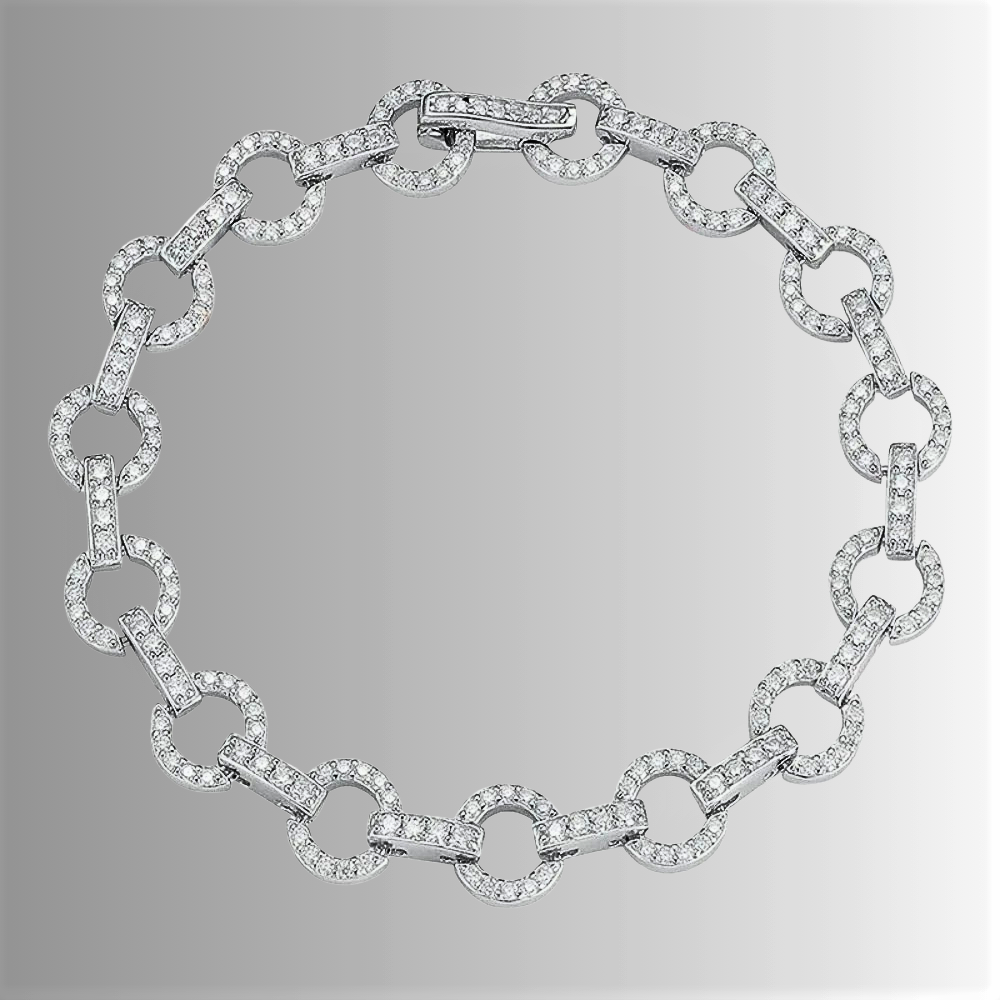 Bracciale a Maglie Tonde con Moissaniti