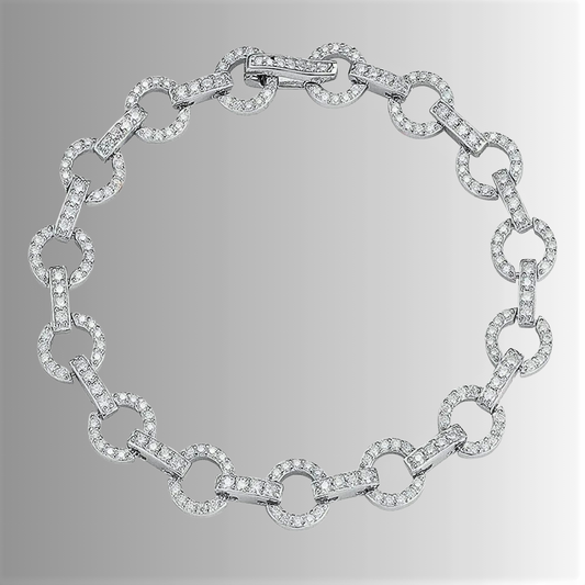 Bracciale a Maglie Tonde con Moissaniti