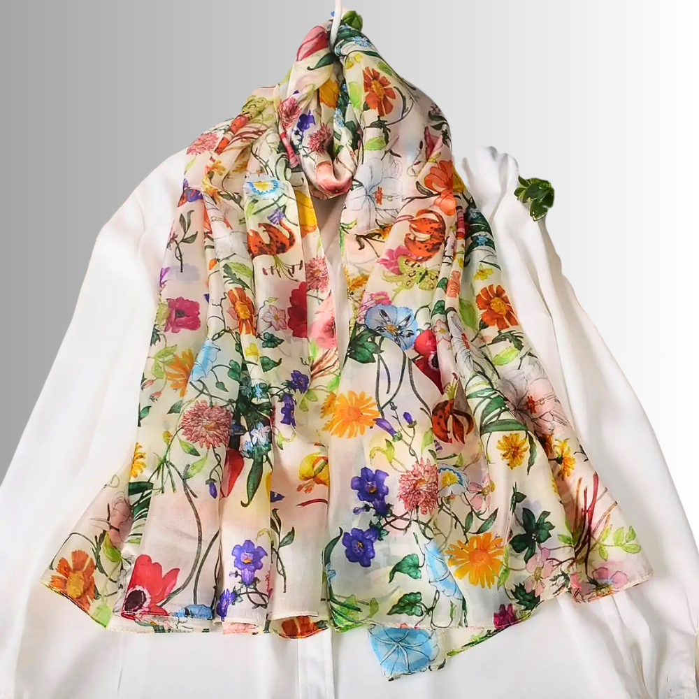 Foulard in Seta di Gelso con Stampe Floreali