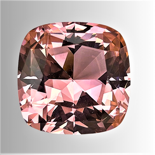 Morganite Rosa Pesca Lab Grown Taglio Cuscino Certificata