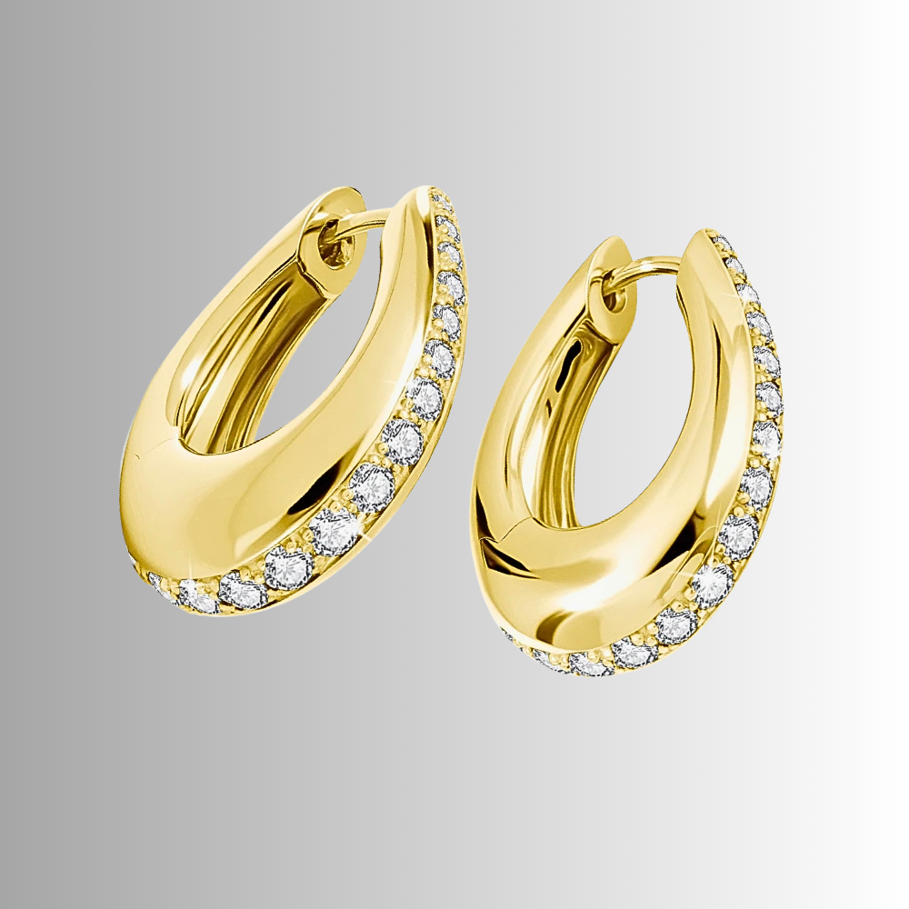 Orecchini a Goccia con Striscia di Moissaniti