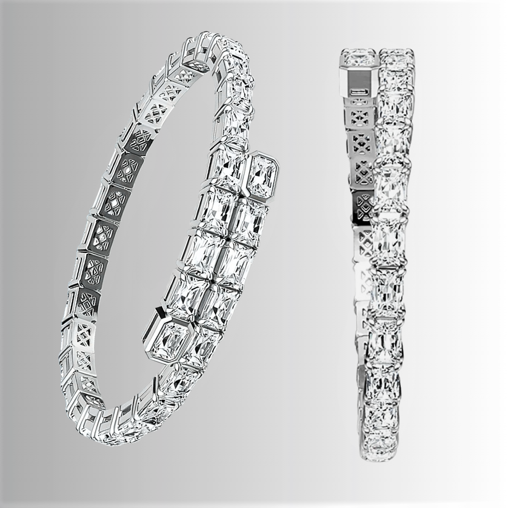 Bracciale Contrariè con Moissaniti Taglio Smeraldo per ct 27,20