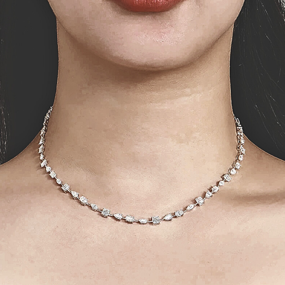 Collana con Moissaniti Multi Taglio per ct 11,48