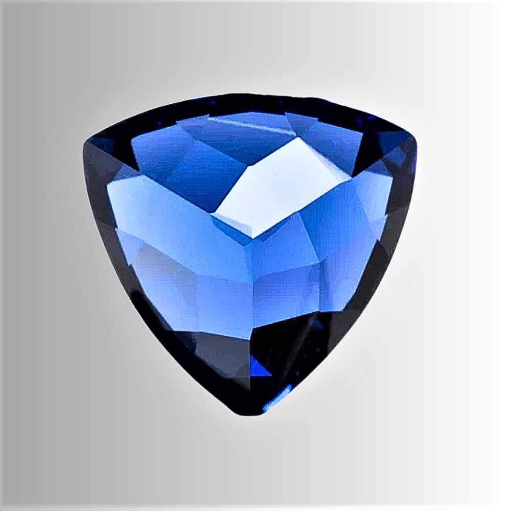 Zaffiro Royal Blue Lab Grown Taglio Trillion
