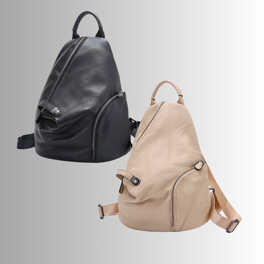 Zaino a Goccia in Fiore di Pelle di Vitellino Anti Borseggio