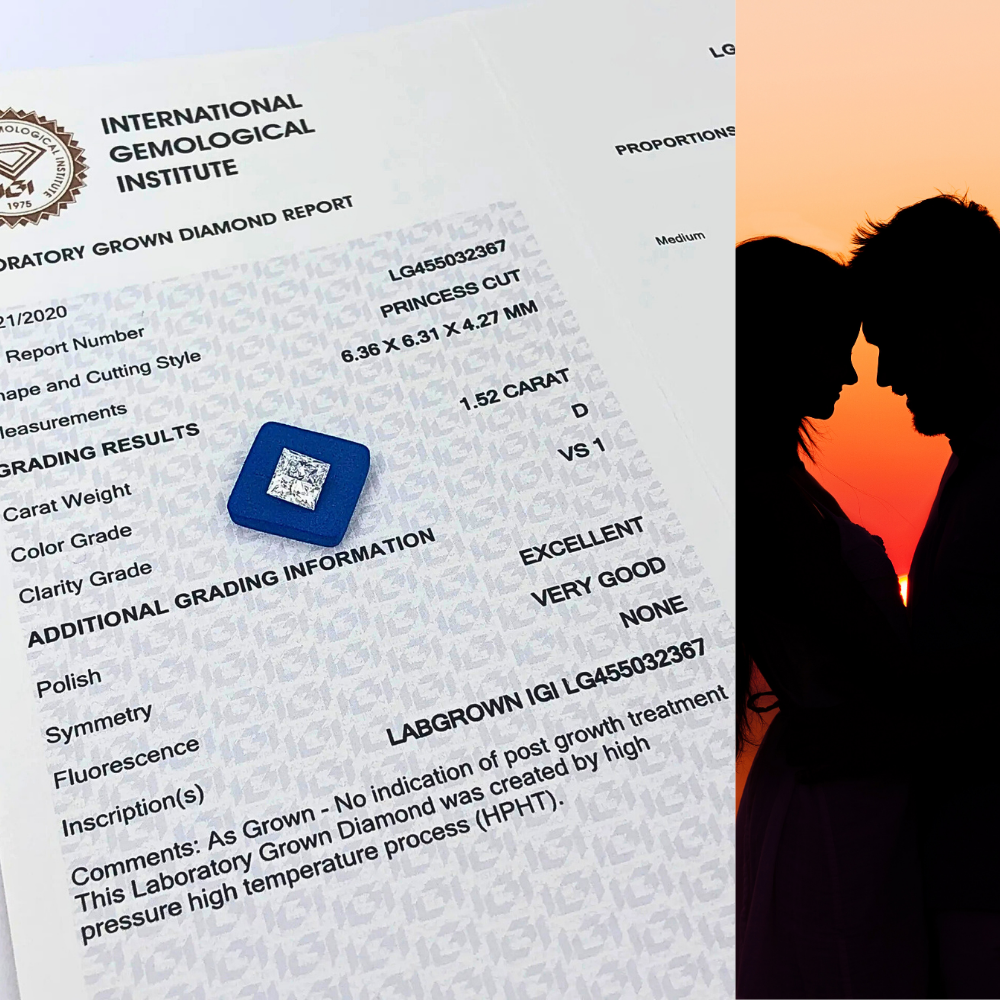 Diamanti Lab Grown Taglio Princess da ct 1,00 a ct 5,00