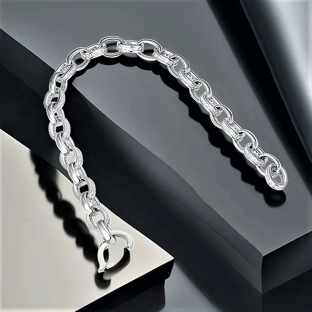Bracciale ad Anelli Ovali con Moissanite