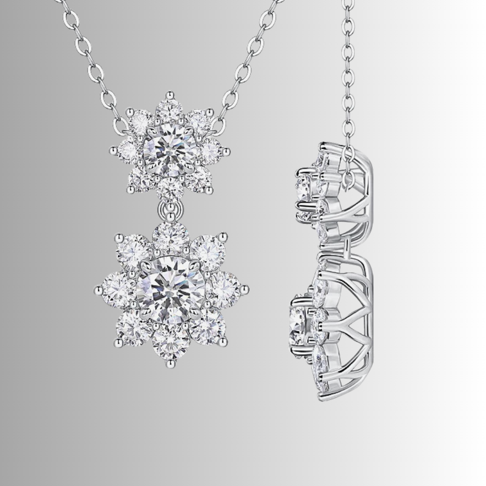 Collana Floreale in Moissanite per ct 3,34