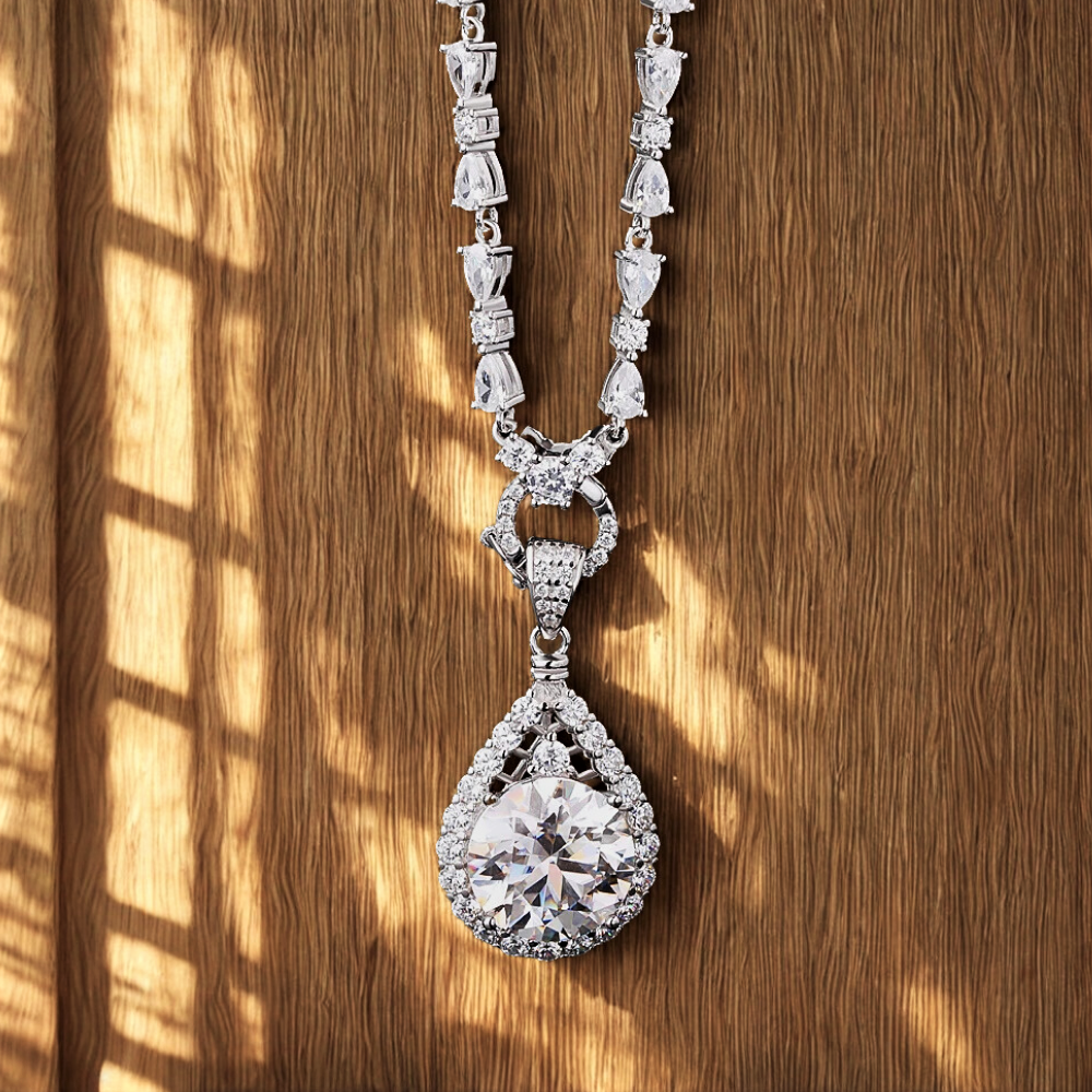 Collana Tennis con ciondolo in Moissanite D Color