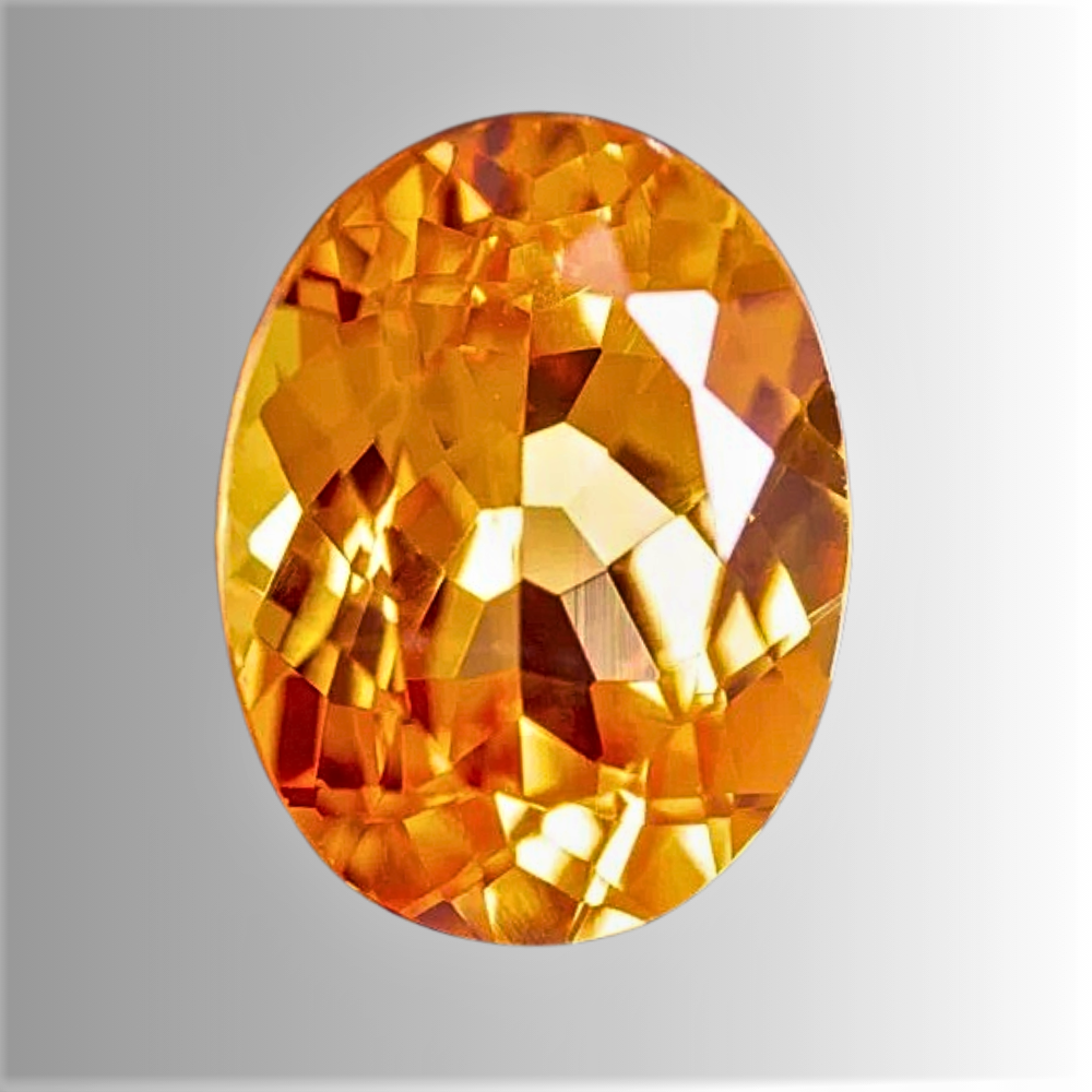 Zaffiro Arancio Lab Grown Taglio Ovale Certificato