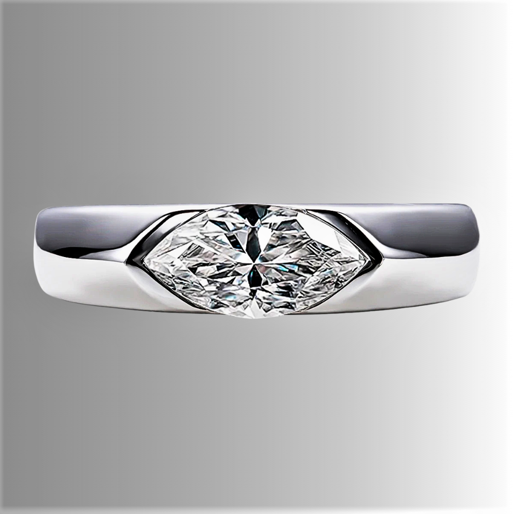 Fede con Moissanite di ct 1,00 Taglio Marquise