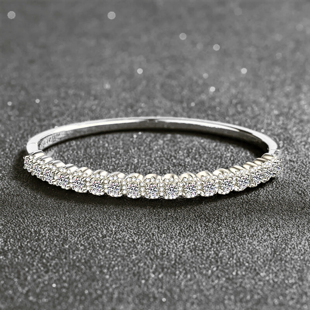 Bracciale Rigido con Fiori di Moissaniti per ct 2,48