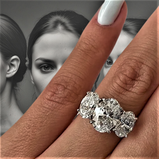 Anello 3 Moissaniti Taglio Ovale per ct 6,00