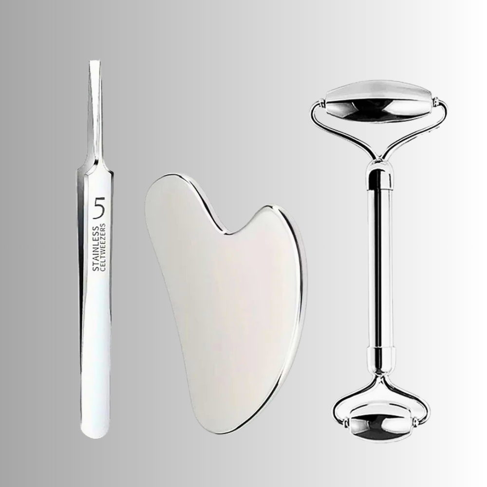 Set Gua Sha, Roller e Pinzetta