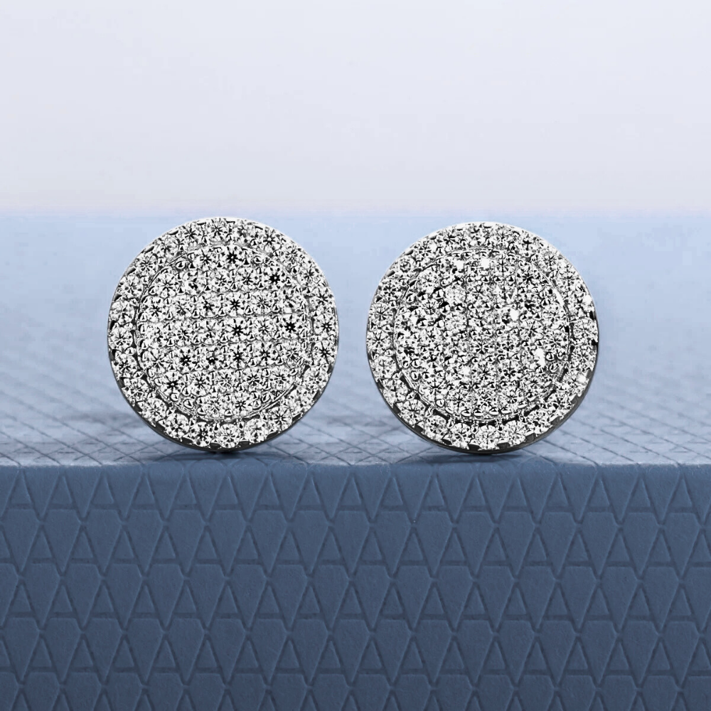 Orecchini a Bottone con Moissaniti per ct 0,90