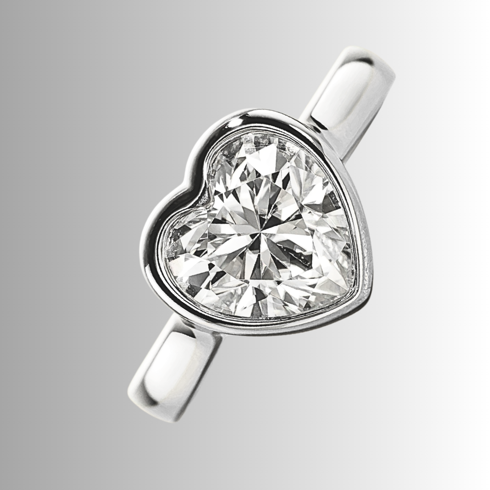 Solitario con Moissanite a Cuore di ct 3,00