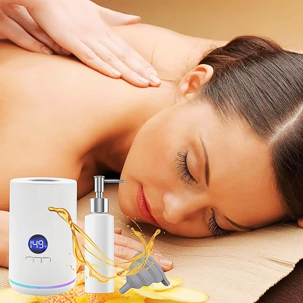 Dispositivo di Riscaldamento per Oli da Massaggio e Principi Attivi