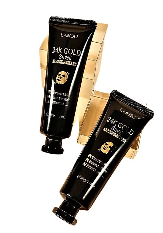 Maschera al Collagene, Oro 24K, Bava di Lumaca e Radice di Ginseng