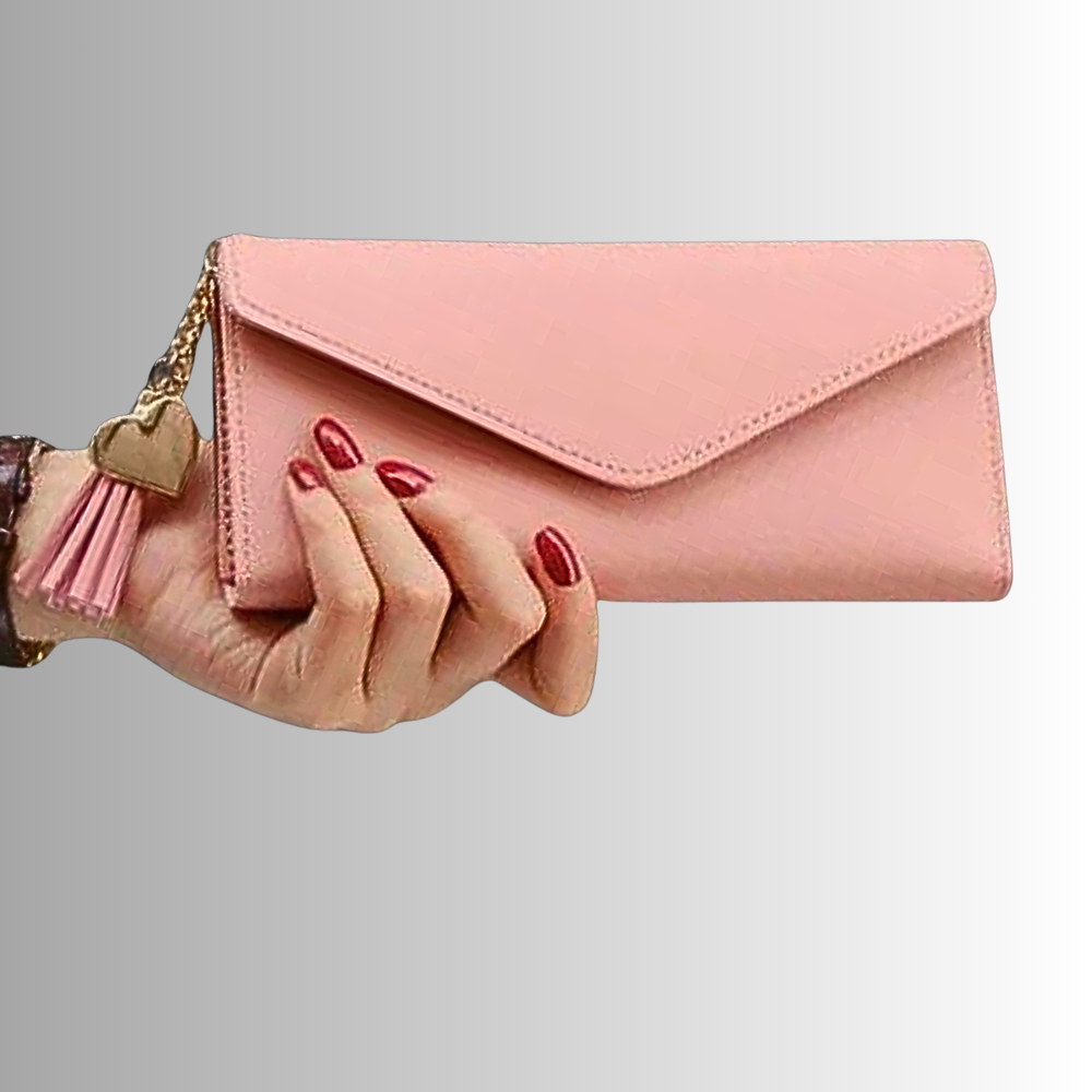 Portafoglio a Busta con Nappe e Cuori