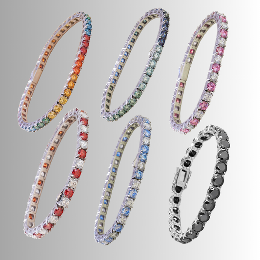 Collezione di Bracciali Tennis con Moissaniti in Vari Colori