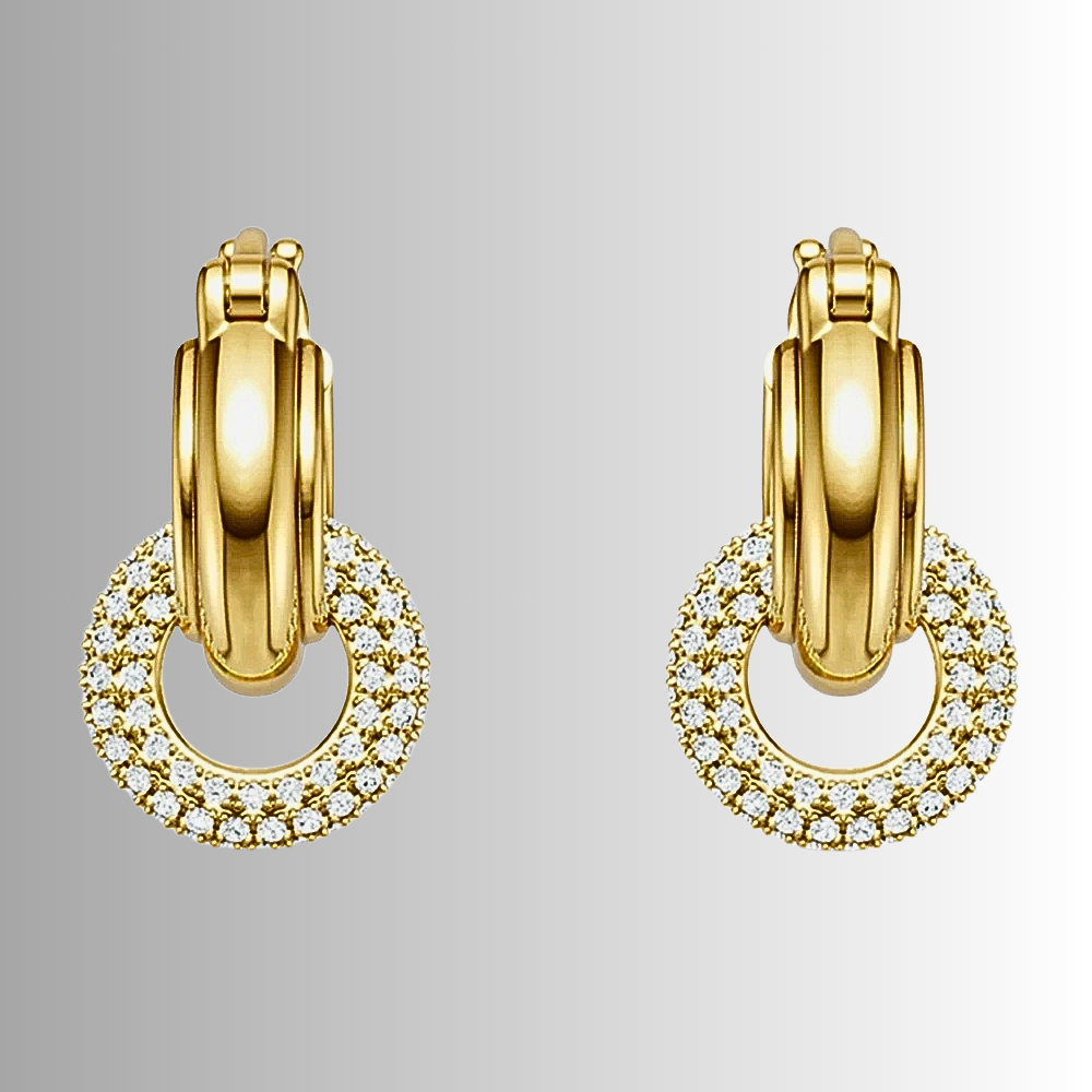 Orecchini ad Anello con Pendente in Moissaniti