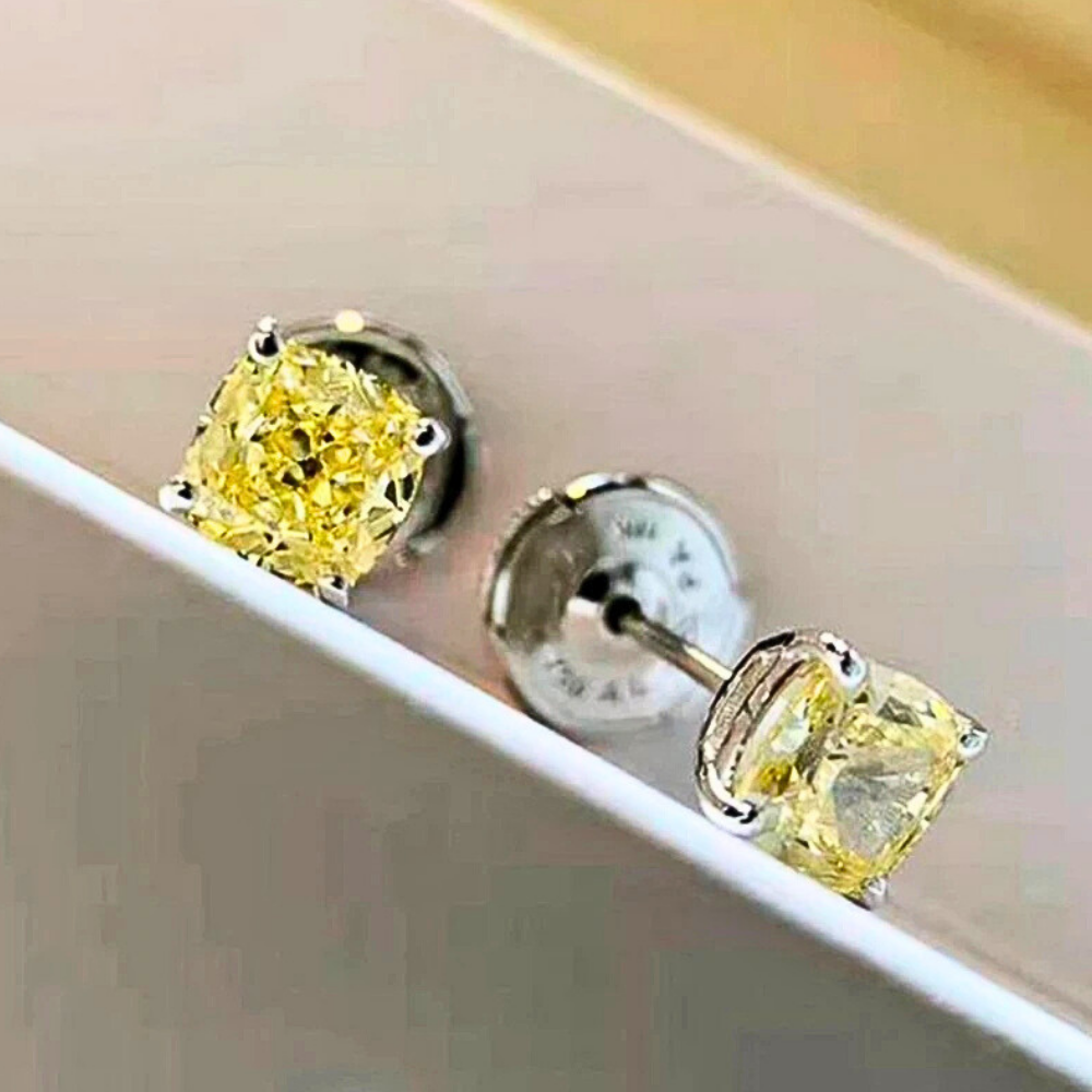 Orecchini con Moissaniti Giallo Zaffiro per ct 2,00