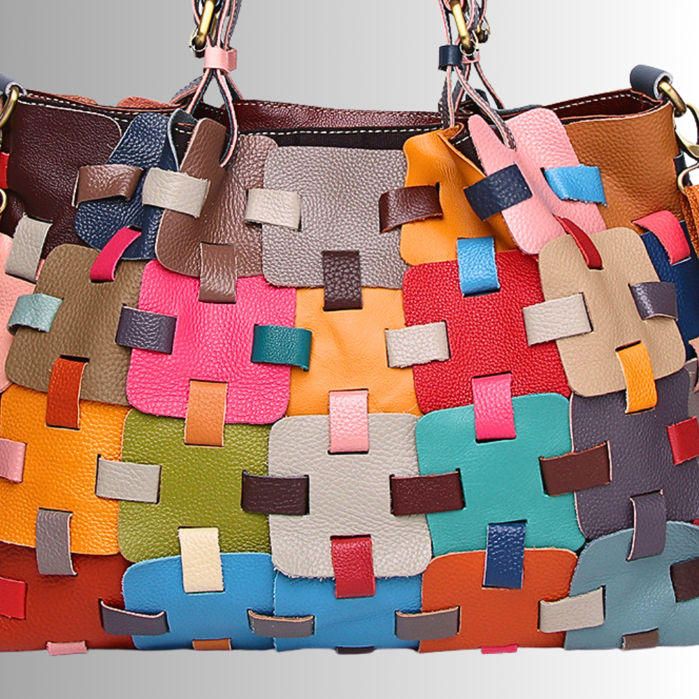 Borsa Patchwork in Fiore di Pelle di Vitellino