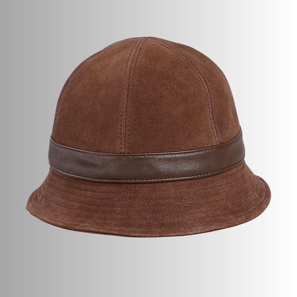 Cappello in Pelle Scamosciata d'Agnello