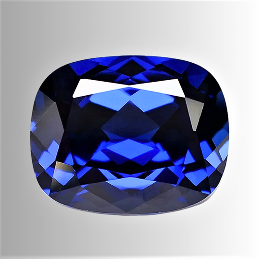 Zaffiro Royal Blue Lab Grown Taglio Cuscino Allungato Certificato