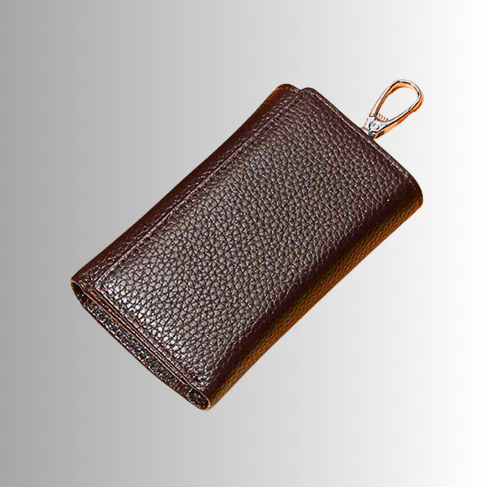 Portachiavi con Spazio Carte e Monete in Pelle di Vitellino