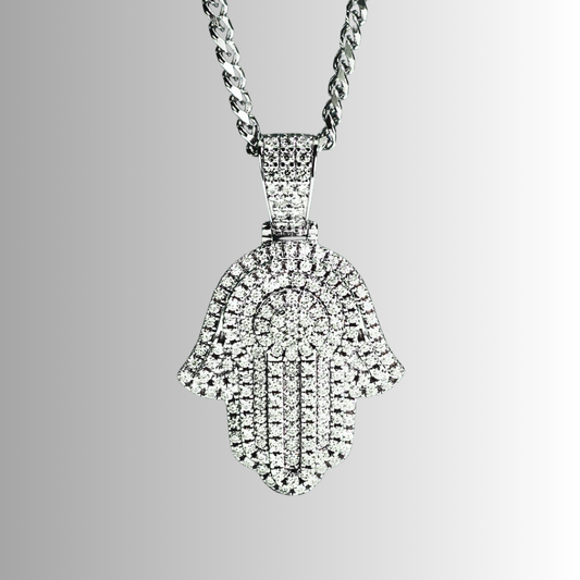 Collana "Mano di Fatima" in Moissanite D Color