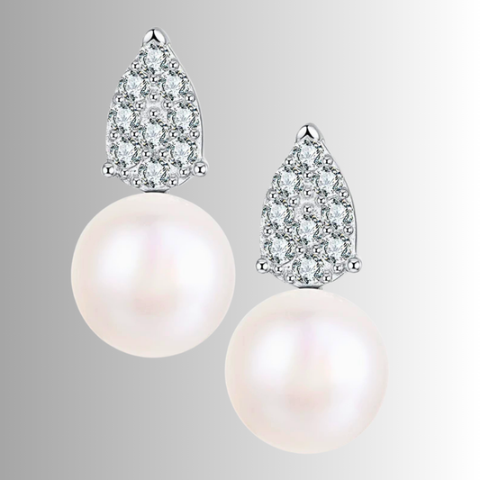 Orecchini a Goccia con Moissaniti e Perle Naturali
