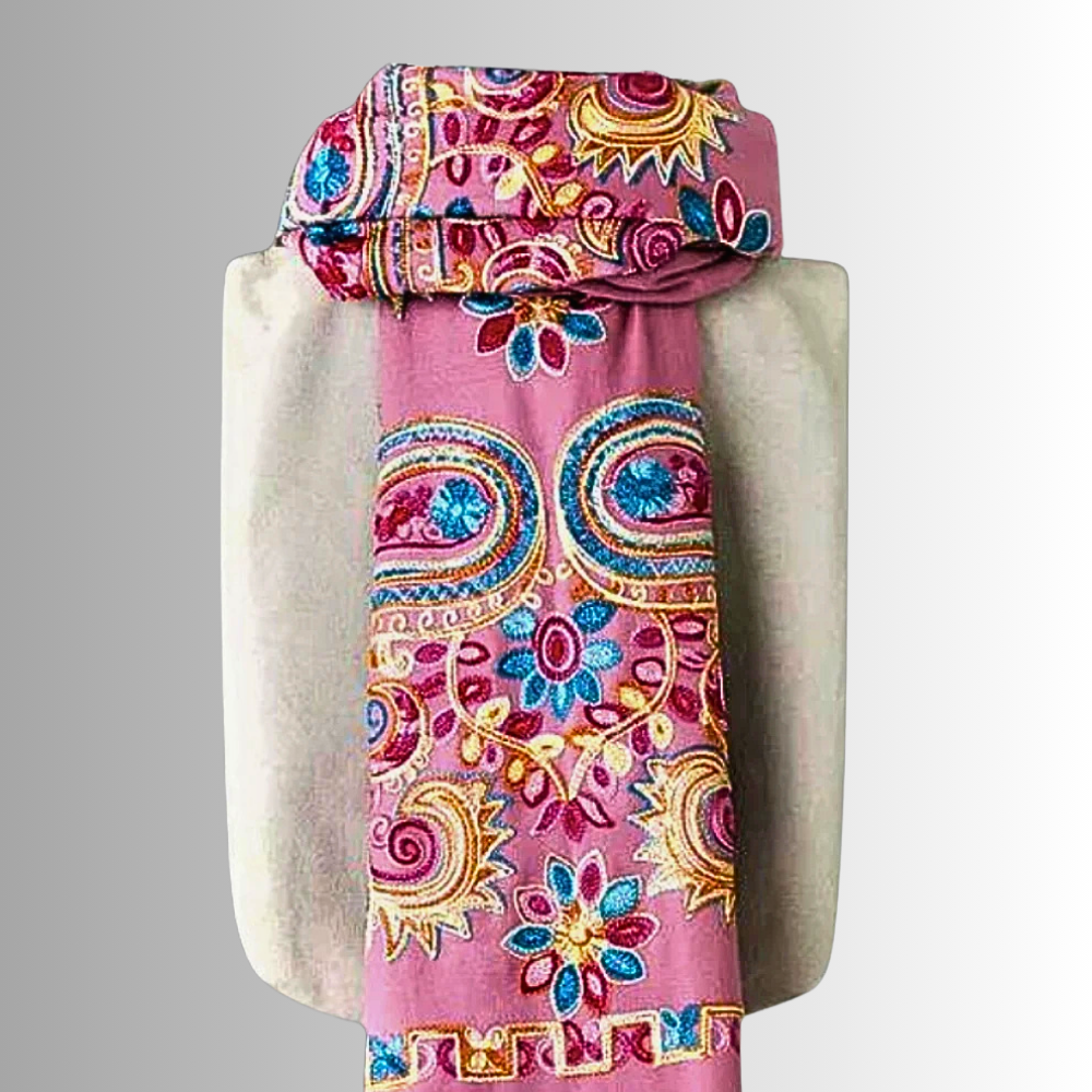Pashmina Misto Lana Ricamata a Mano