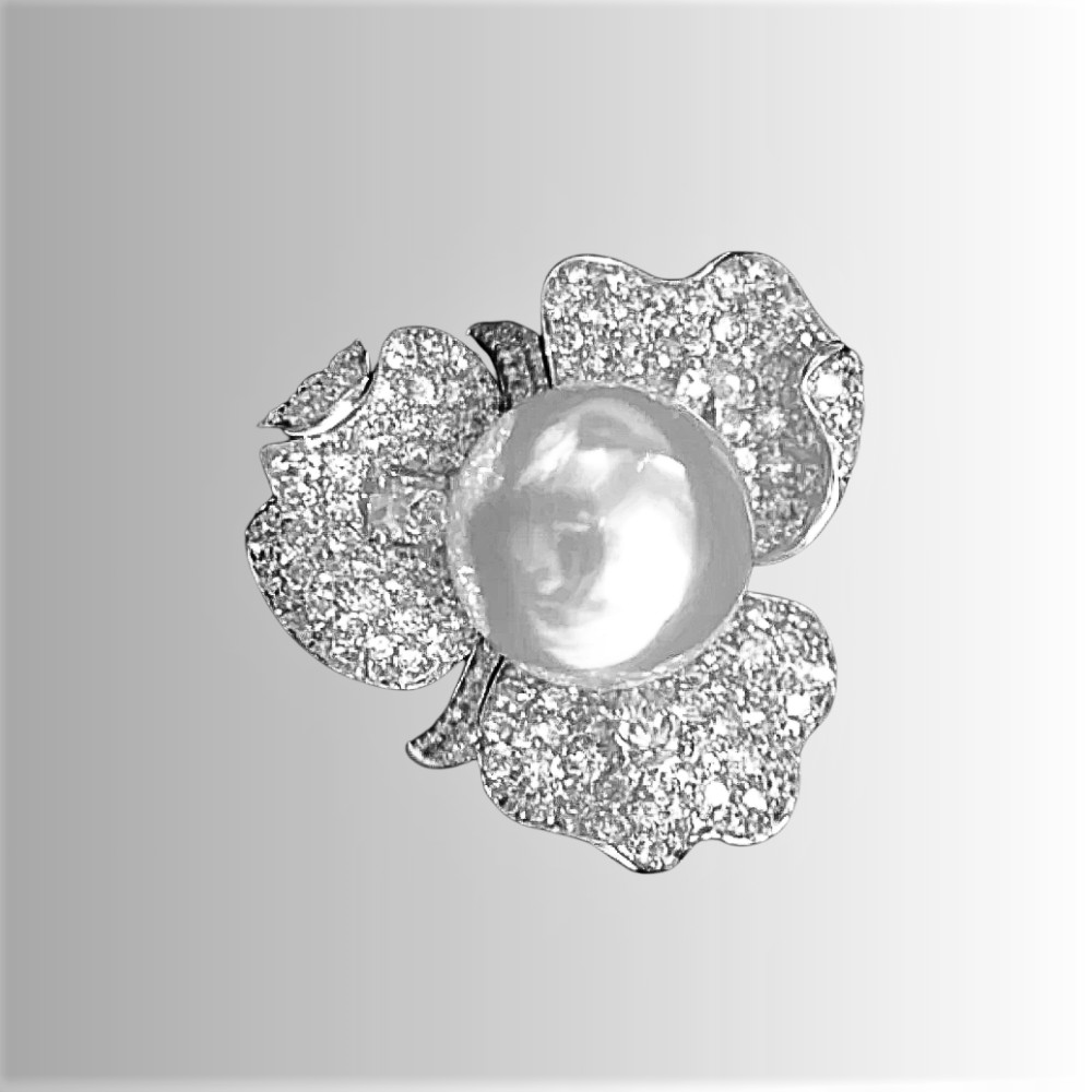 Anello con Perla Naturale Australiana da 10-11 mm