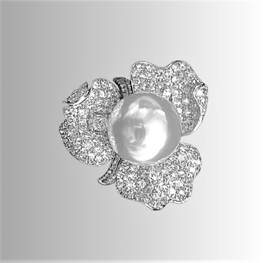 Anello con Perla Naturale Australiana da 10-11 mm