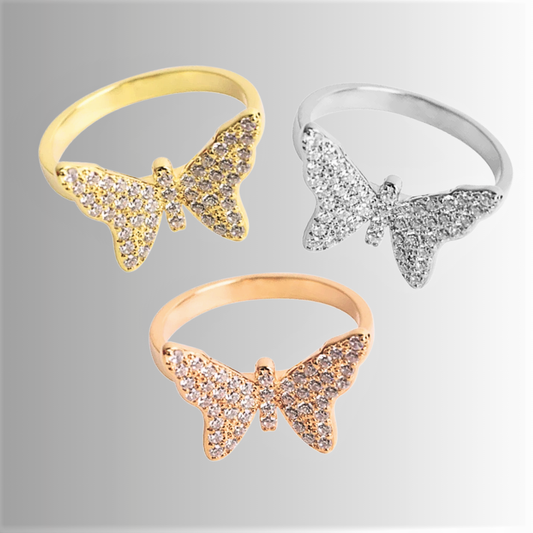 Anello a Farfallina con Moissanite D Color VVS1
