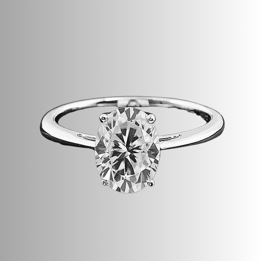 Solitario con Moissanite D Color Taglio Ovale