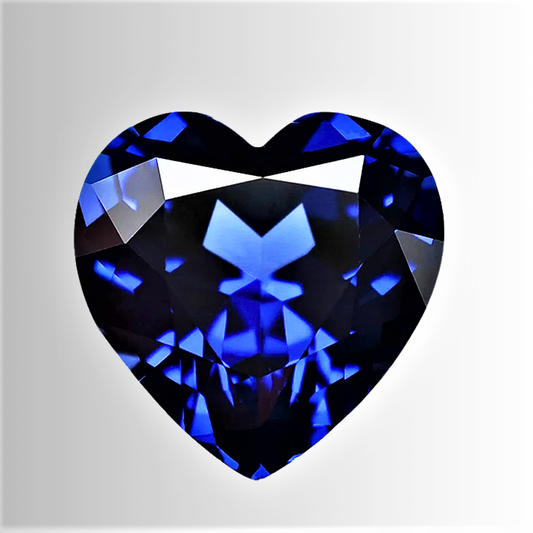 Zaffiro Royal Blue Lab Grown Taglio Cuore Certificato