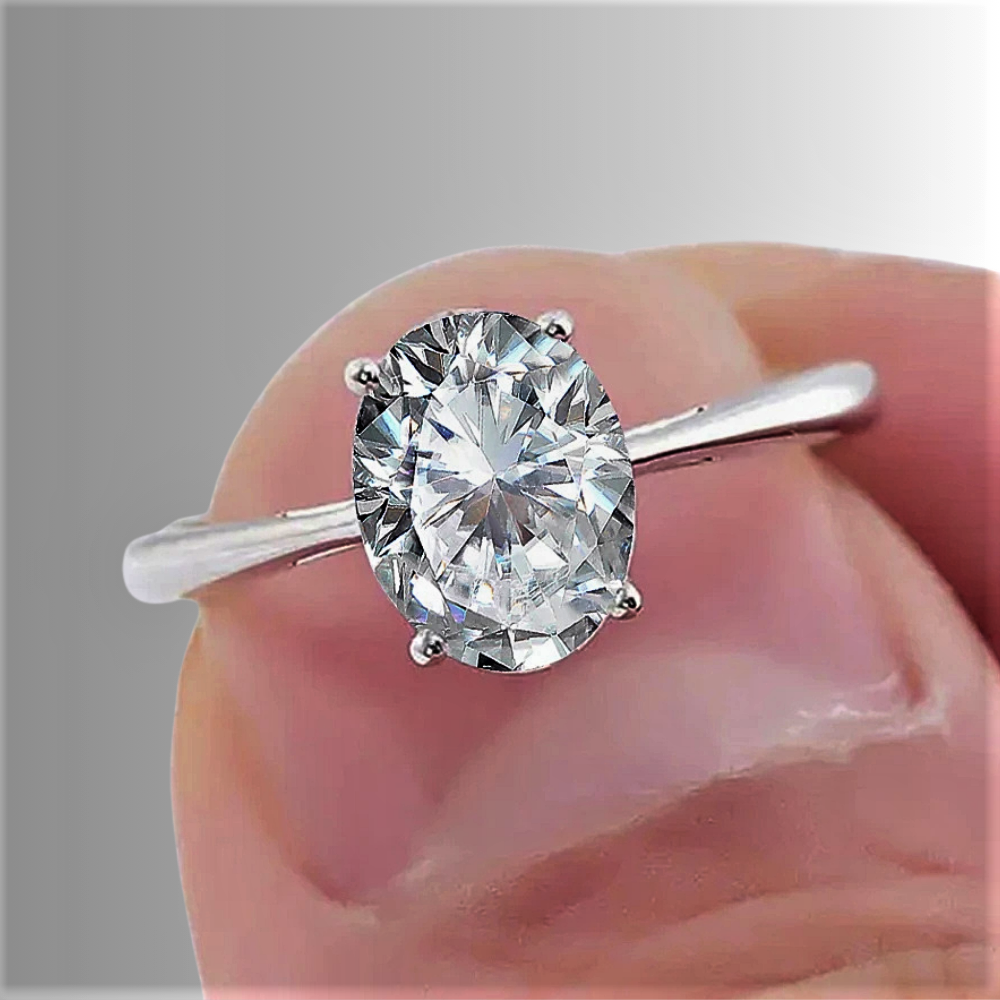 Solitario con Moissanite Taglio Ovale
