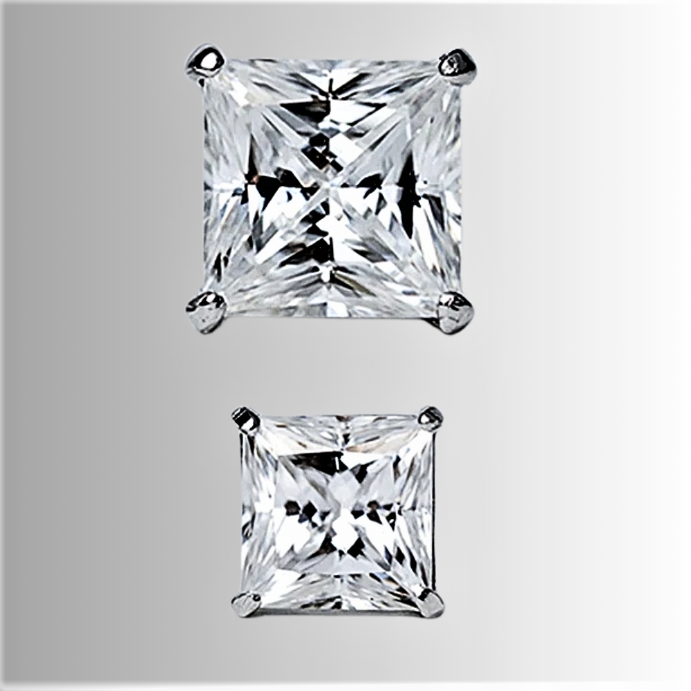 Orecchini Punto Luce con Moissaniti Taglio Princess