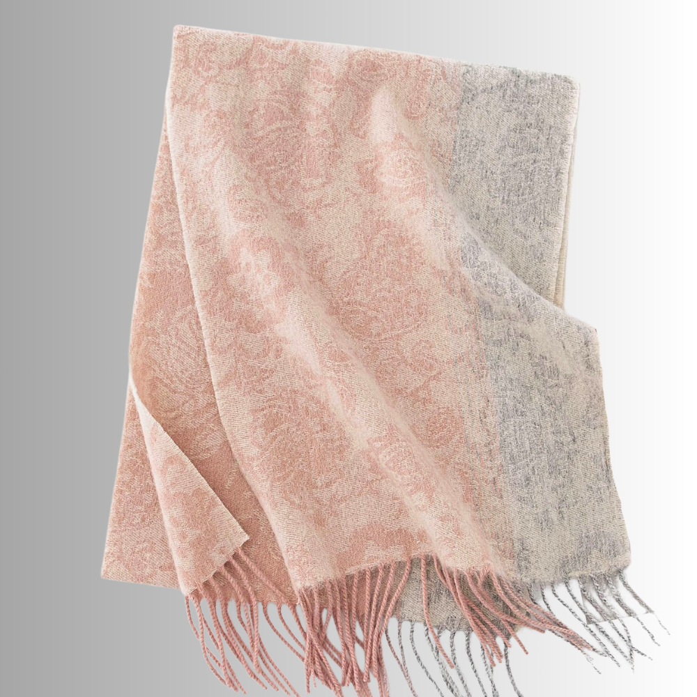 Sciarpa in Pura Lana Jacquard con Colori Gradienti