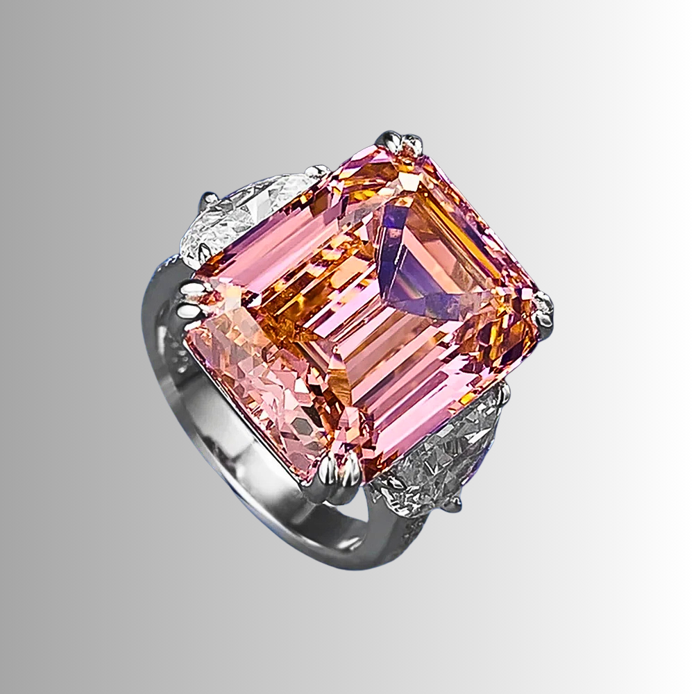 Fascione con Tormalina Rosa/Arancio e Diamanti Lab Grown