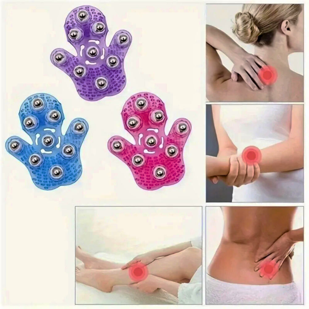 Guanto Anti Cellulite con 9 sfere rotanti in acciaio medicale