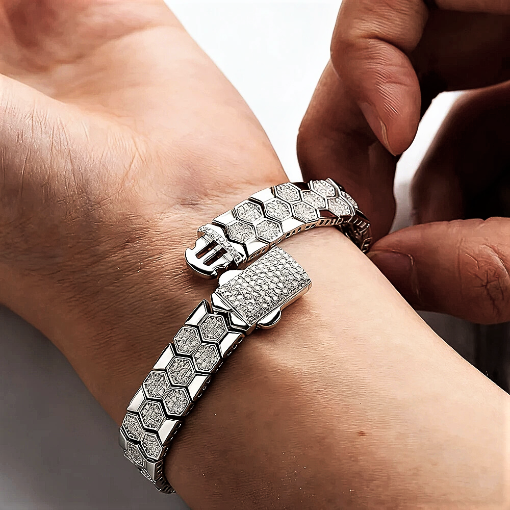 Bracciale a Nido d'Ape con Moissaniti