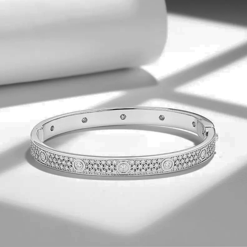 Bracciale Rigido con Pavè di Moissaniti