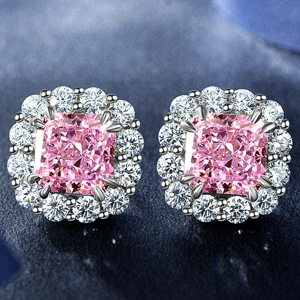 Orecchini a Fiore con Moissaniti Colorate di ct 4,00