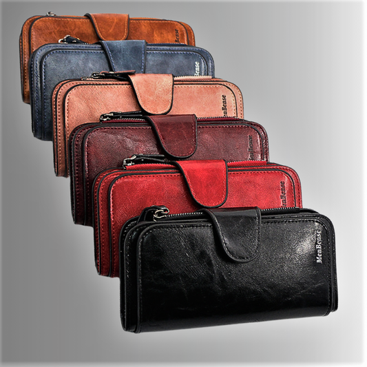 High Quality Raw Faux Leather Long Wallet