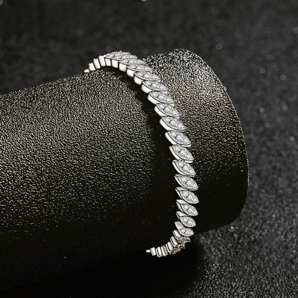Bracciale Tennis a Foglie di Moissaniti